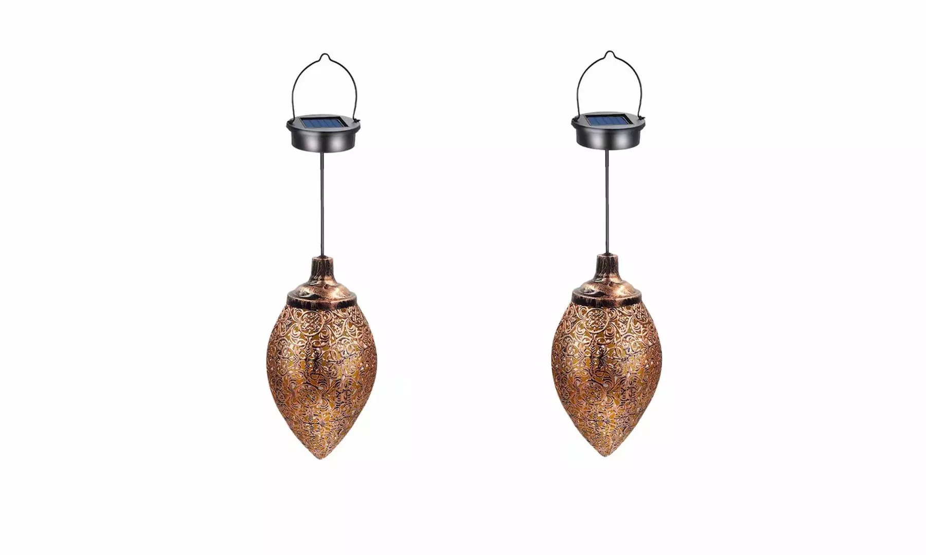 2 Pack Solar Lights Outdoor Garden Hanging Solar Lanterns Hanging Decor Lights