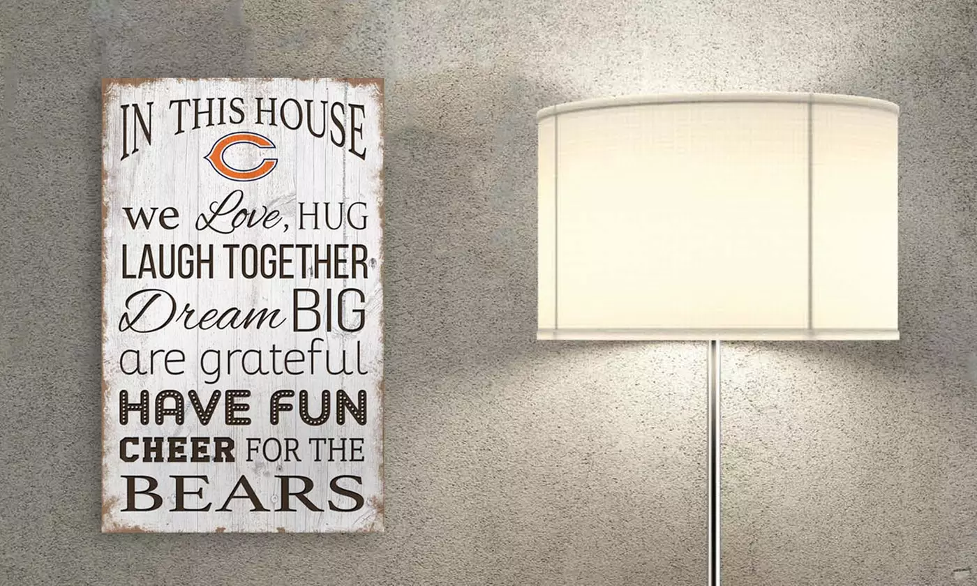 Fan Creations NFL House Rules Distressed Sign - Primary Image
