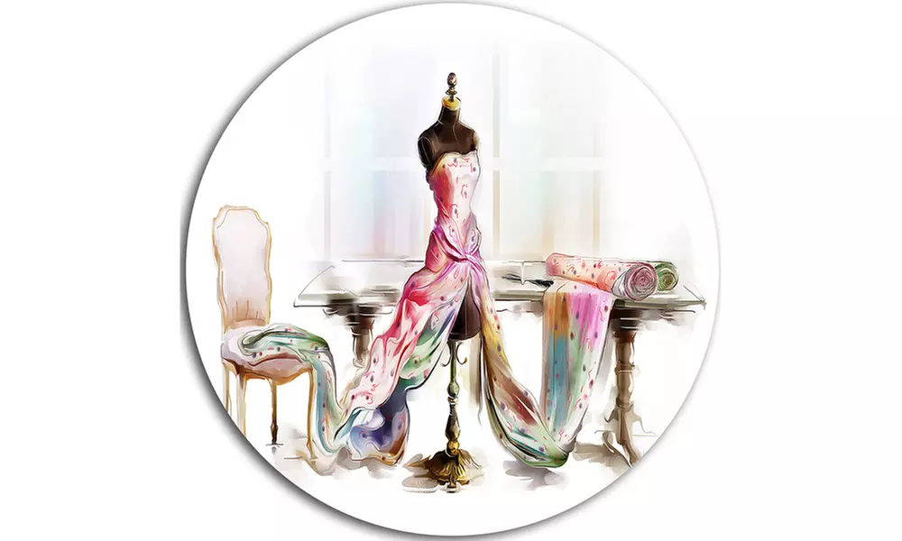 Dressed Tabletop Mannequin' Disc Large Contemporary Circle Metal Wall Arts - Second Medium