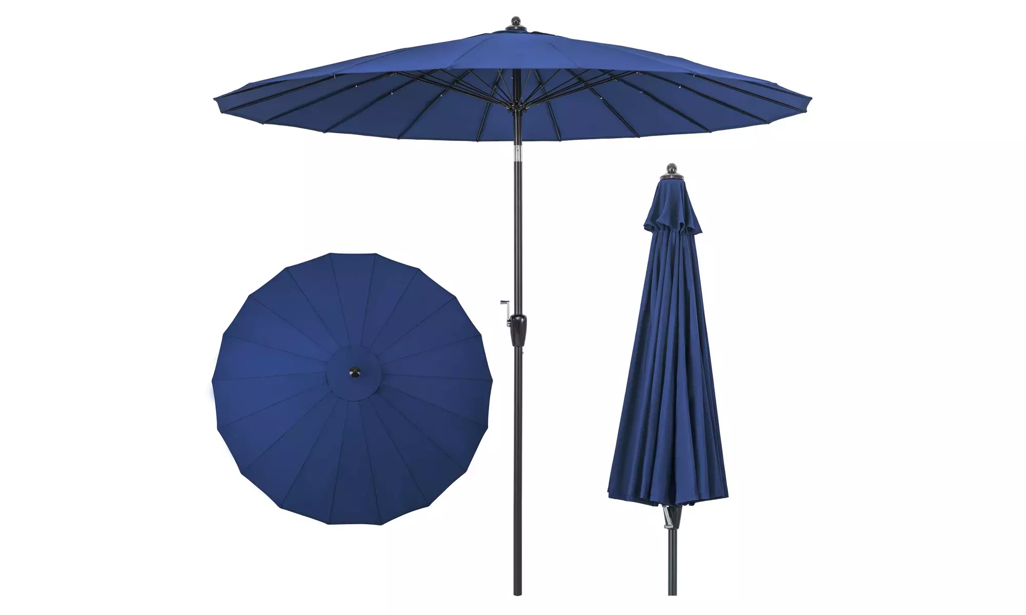 Costway 9 FT Round Patio Umbrella with Push Button Tilt & Crank Handle