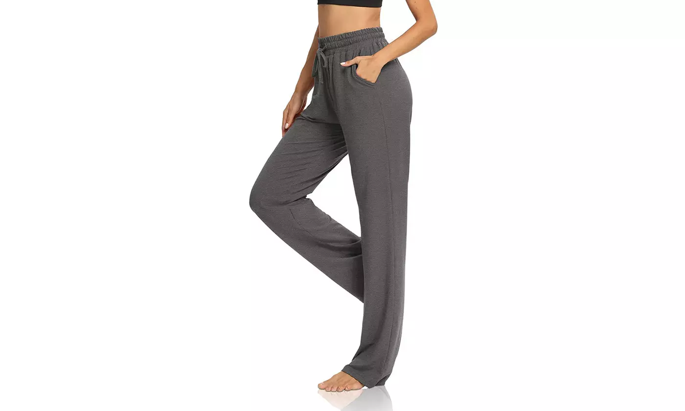 Womens Wide Leg Yoga Sweatpants Lounge Pajamas Pants