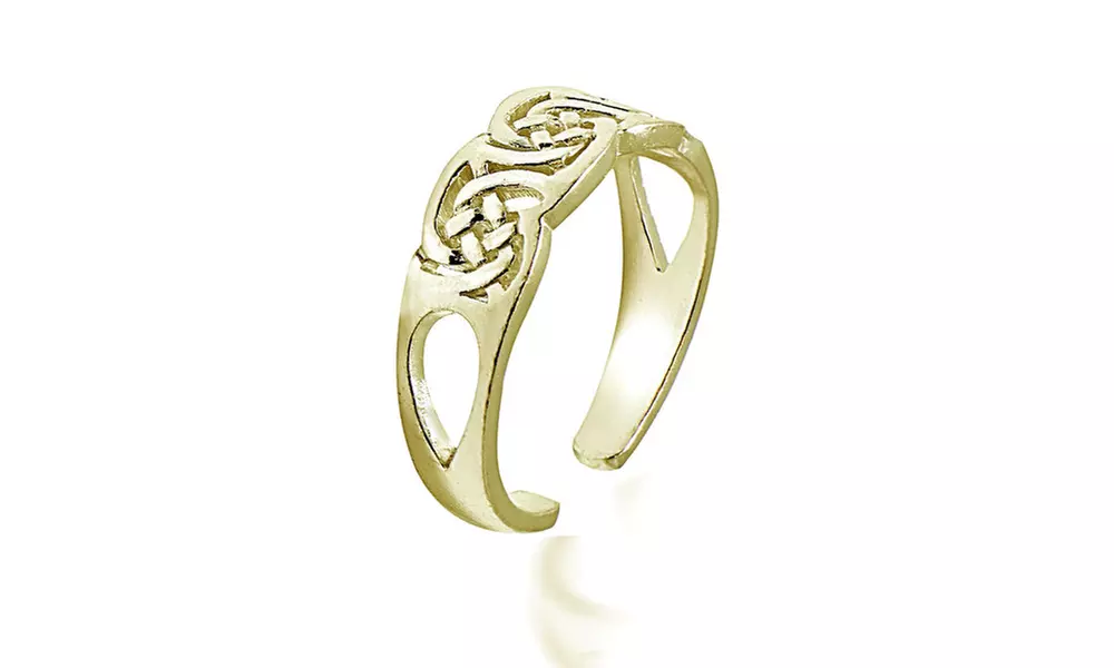 Gold Tone Over Sterling Silver Irish Celtic Knot Toe Ring