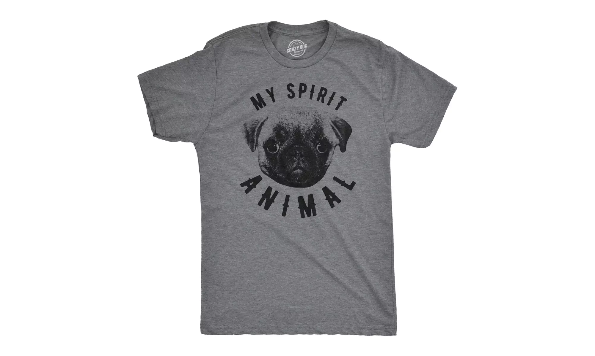 Mens My Spirit Animal is a Pug T Shirt Funny Dog Shirt Nerdy Mom Tee - Primary Image