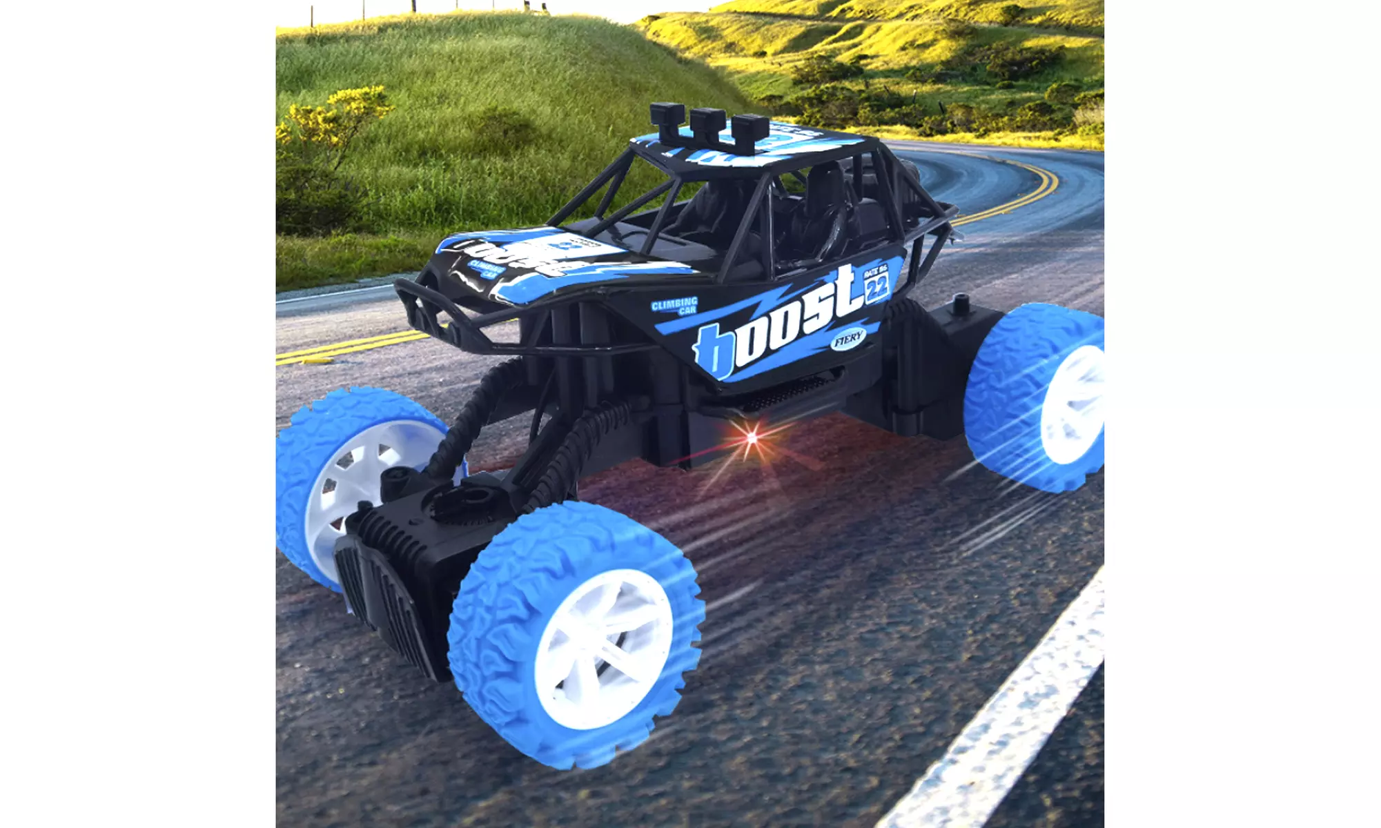 Zummy Cross Country LED Light Remote Control Stunt RC Car