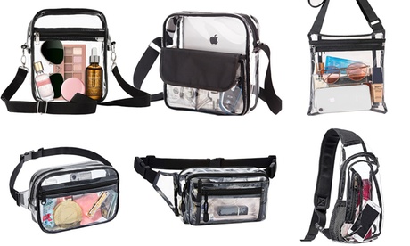 Stadium Approved Clear Sling Crossbody Bag Collections For Concert Sports Events C Grey