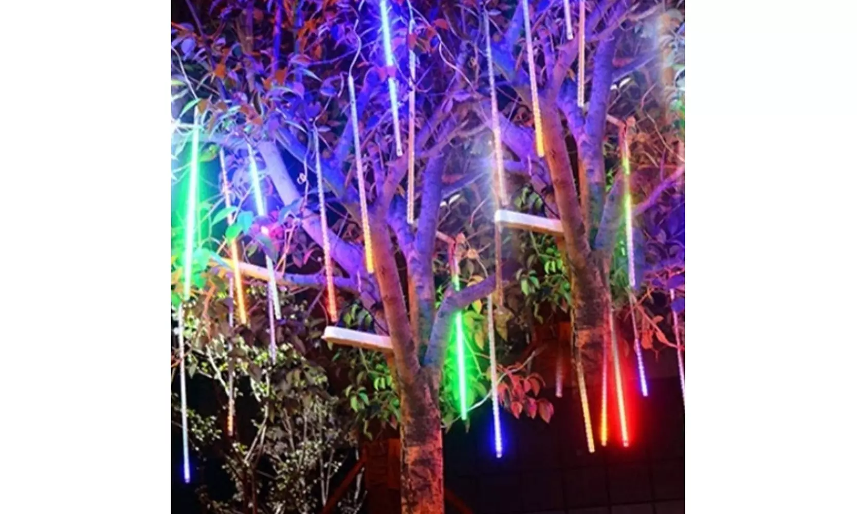 Shower Rain Tube Party Decorative Led Lights Tube Garland Fairy Tree Light - Primary Image