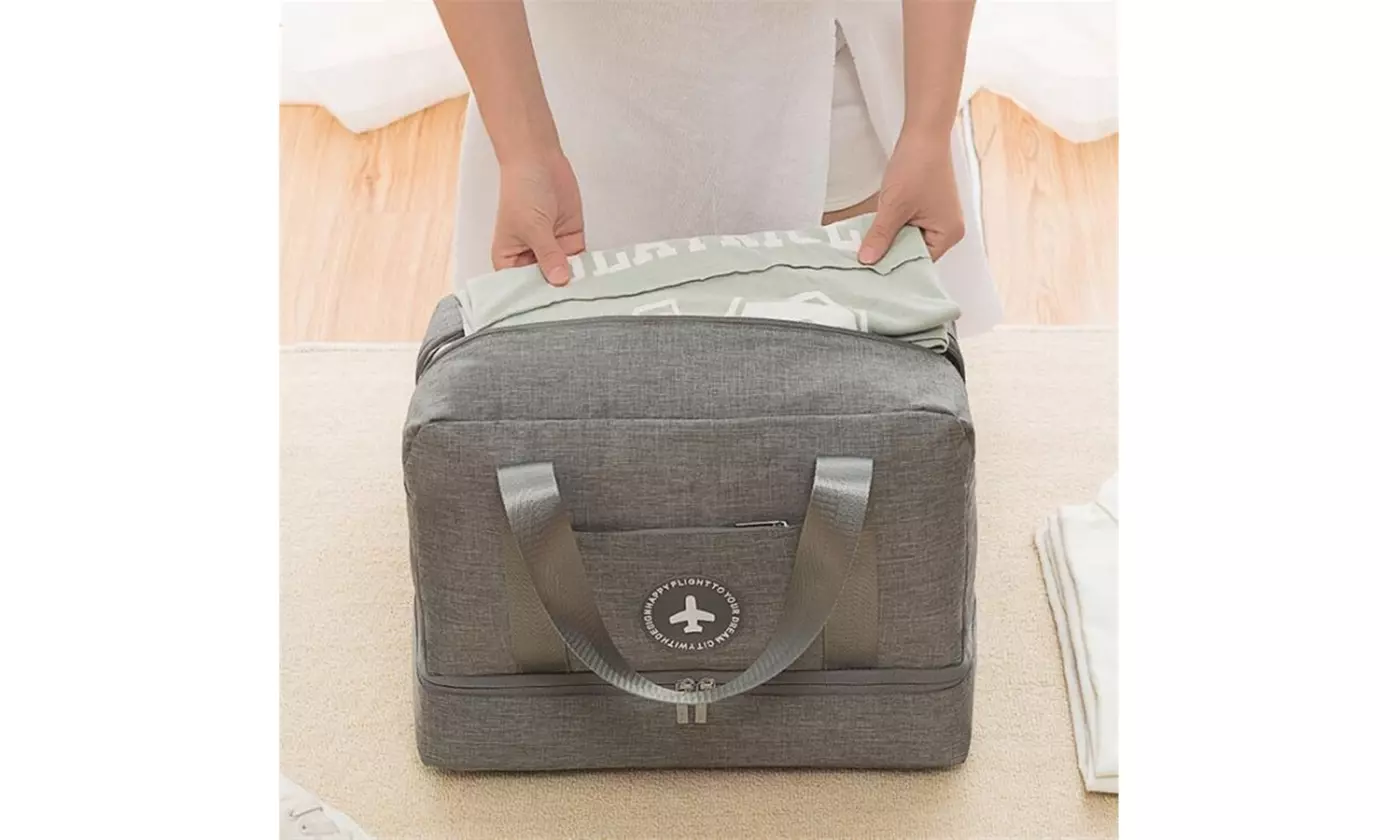 Large Travel Duffel Bag with Shoes Compartment