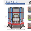 Image 9: Costway Youth Jumping Round Trampoline 55'' Exercise W/ Safety Pad Enclosure