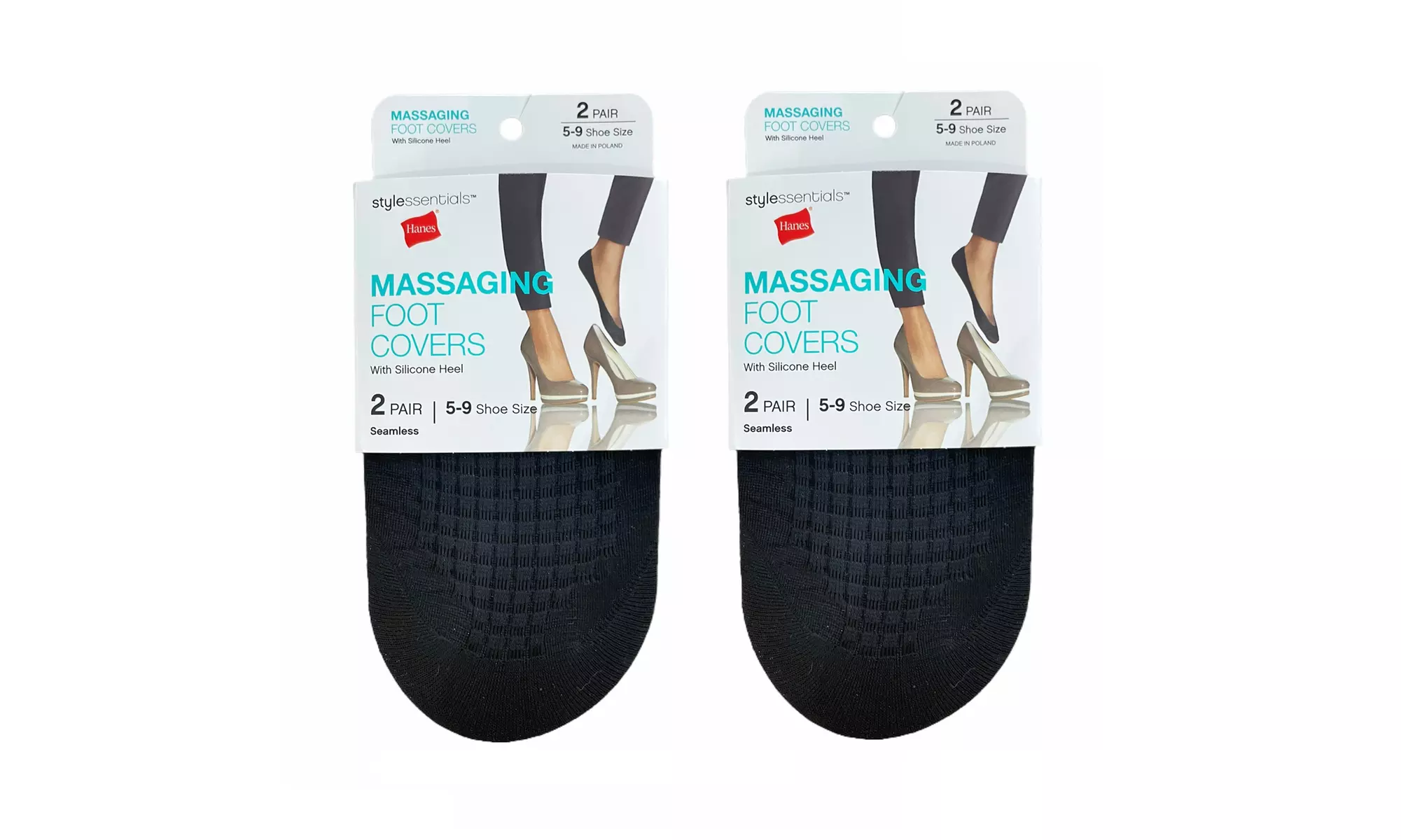 4 Pairs Hanes Massaging Foot Covers  - Second Medium