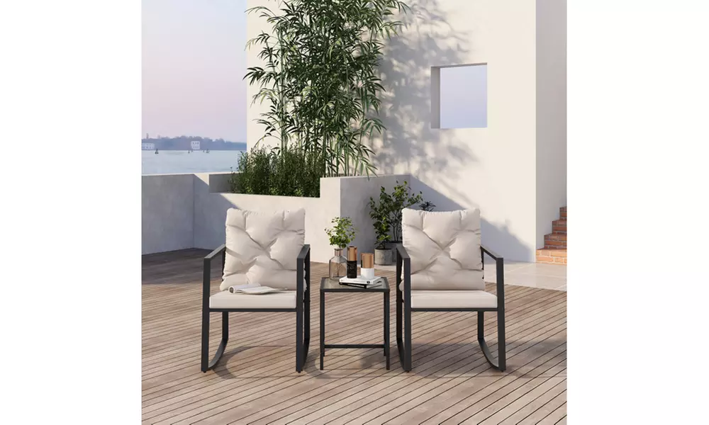 3 Pieces Patio Furniture Outdoor Bistro Conversation Sets