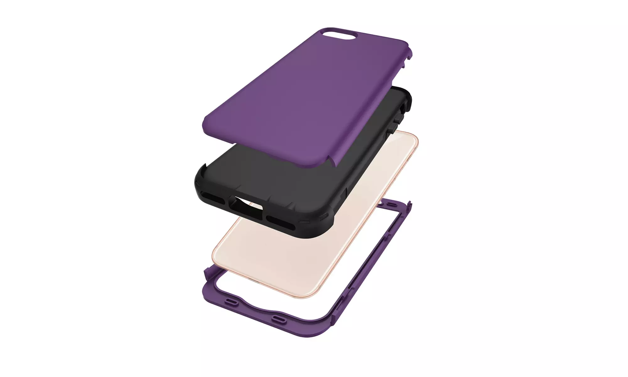 3 In 1 Dust-proof Shockproof Shatter-resistant Case For iPhone SE(2020)/ 7/ 8