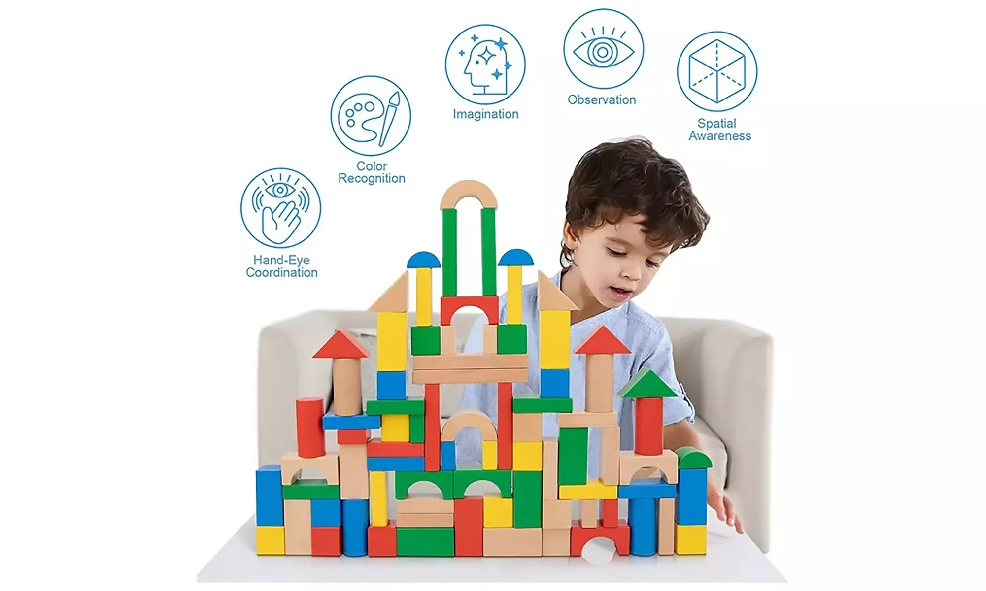 Zummy 3D Wooden Building 100 Blocks
