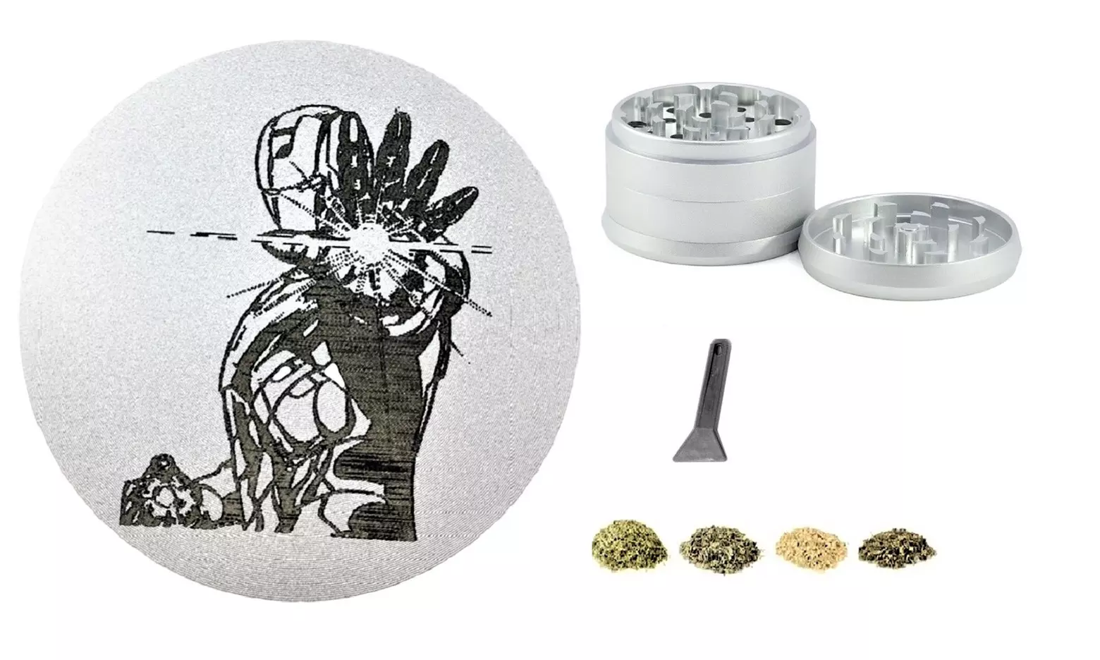 Grinder Engraved Superhero Iron Man Tobacco Herb Spice Metal Crusher W/ Gift box - Primary Image