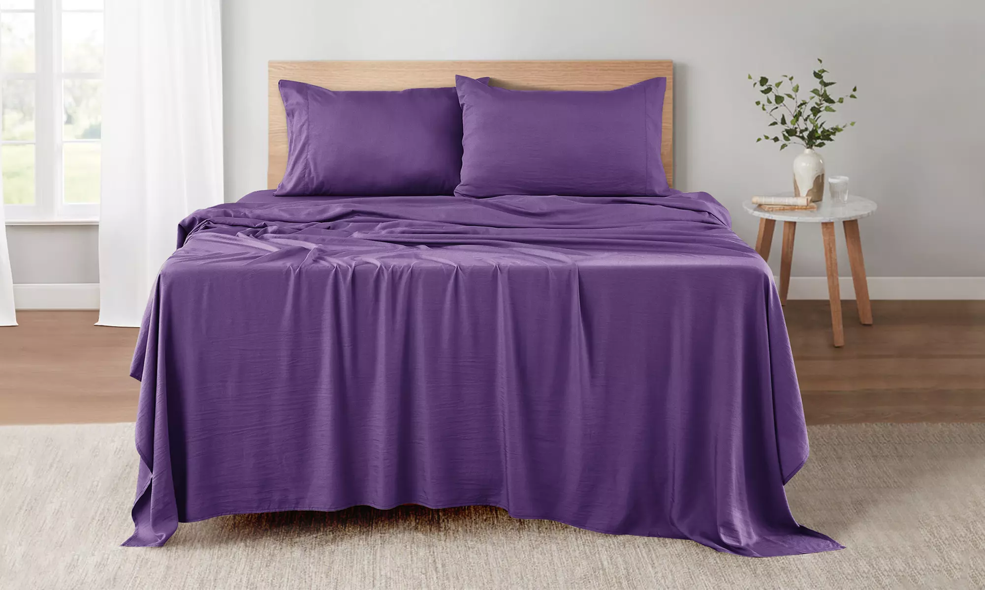 Lux Decor Luxurious Bamboo 4PC Bed Sheet Set Deep Pocket Super Soft Cool Bedding