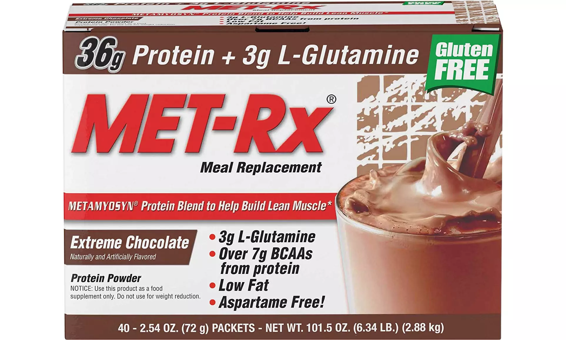 MET-Rx Original Whey Protein Powder, Great for Meal Replacement, 40CT - Primary Image