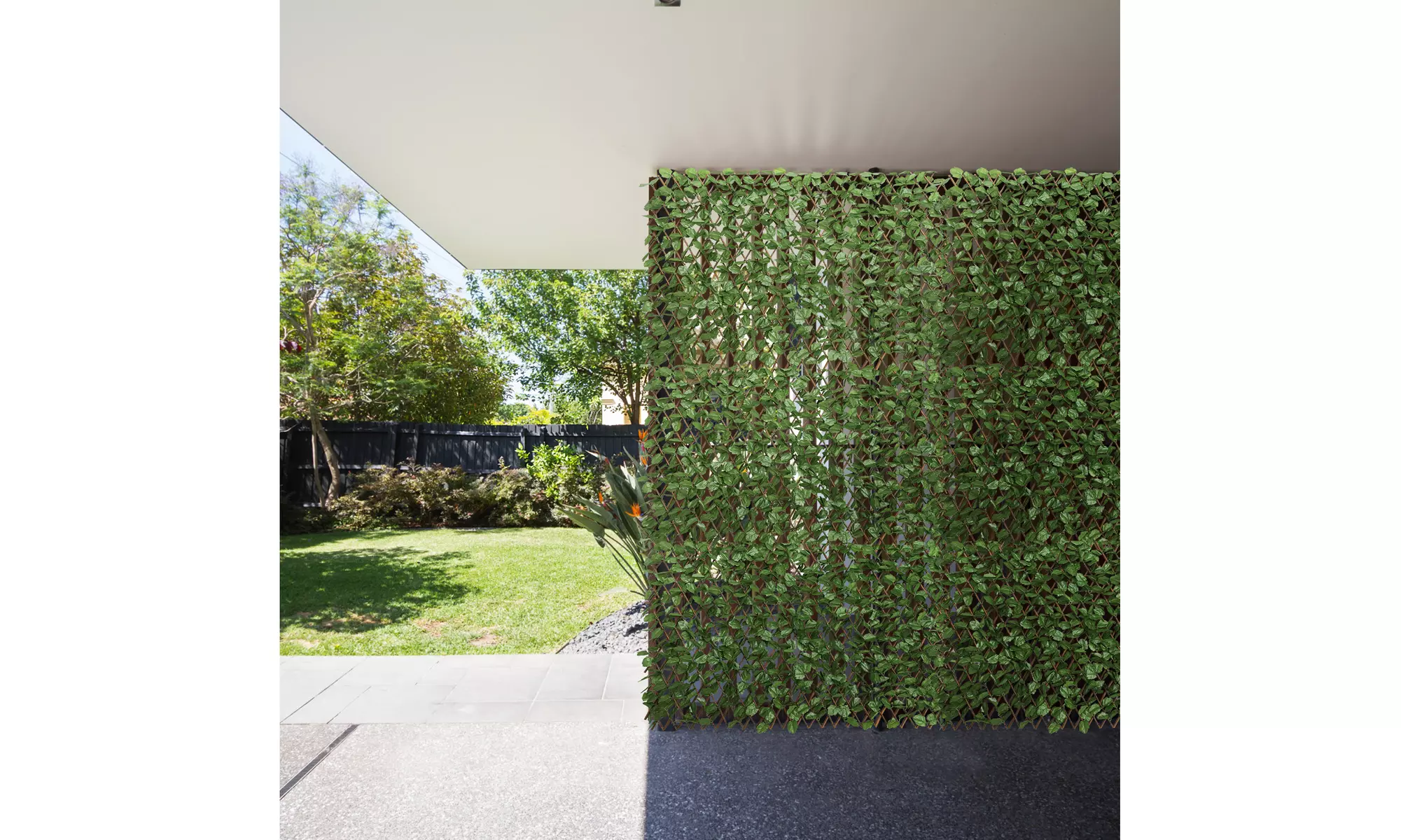 Costway 3PC Artificial Leaf Faux Ivy Privacy Fence Screen Expandable Retractable - Primary Image