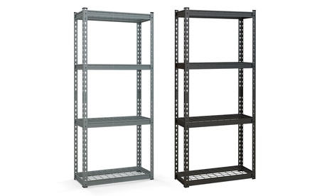 4-Tier Metal Shelving Unit Heavy Duty Wire Storage Rack With Anti-slip Foot Pads 1 PC Black