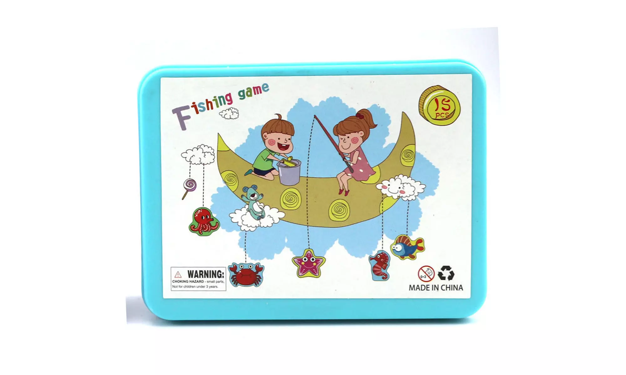 Zummy Wooden Magnetic Fishing Toys Game Set  for Small Kids Educational 15pcs