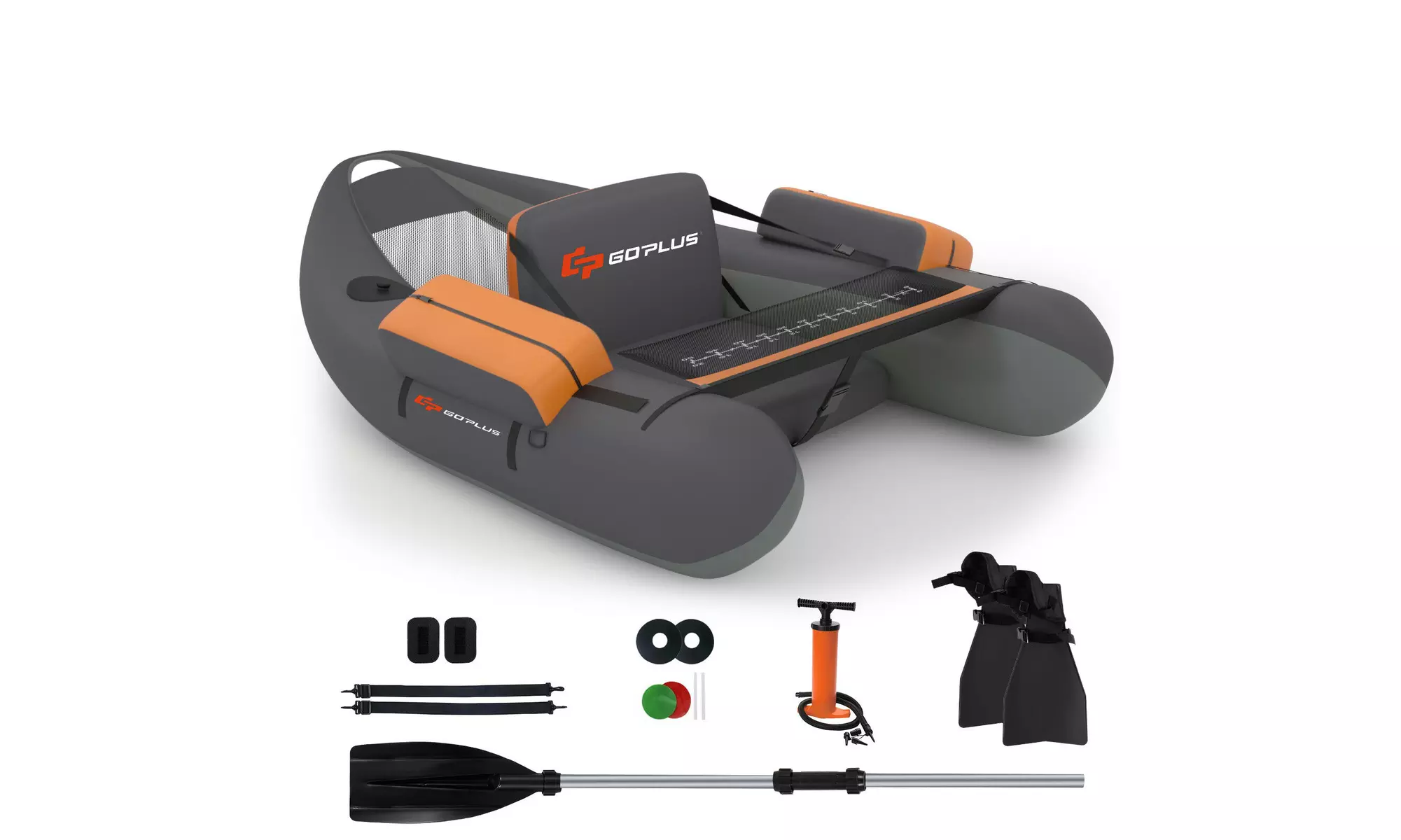 Goplus Inflatable Fishing Float Tube w/Pump & Storage Pockets & Fish Ruler - Primary Image