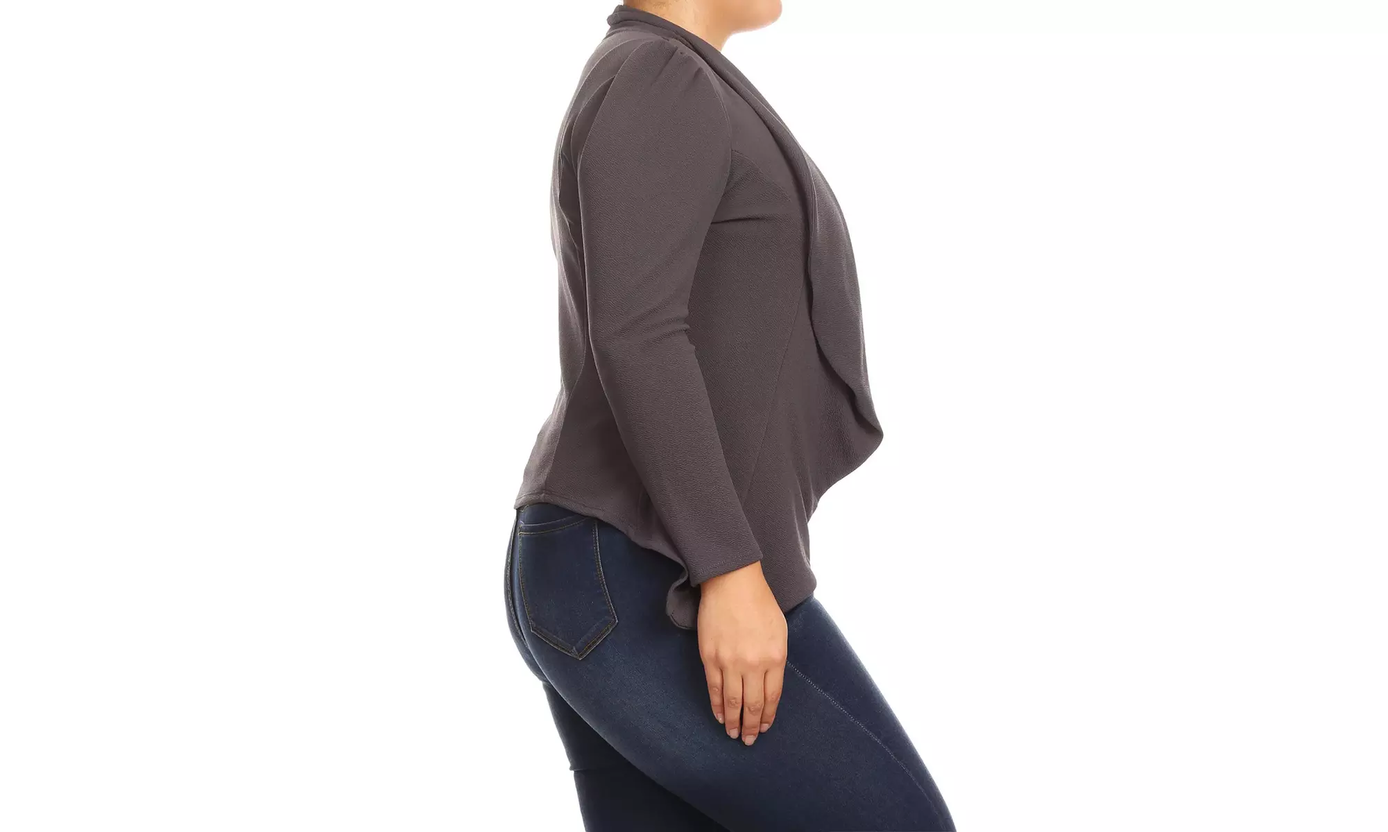 Women's Solid Plus Size Long Sleeves Blazer Jacket