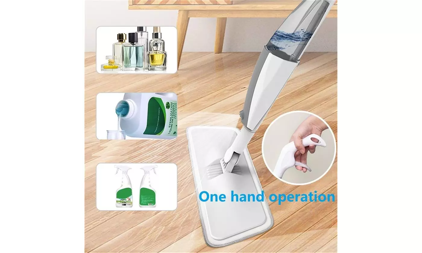 Spray Mops For Floor Cleaning Ergonomic Wet Dry Refillable Tank Microfiber Pads