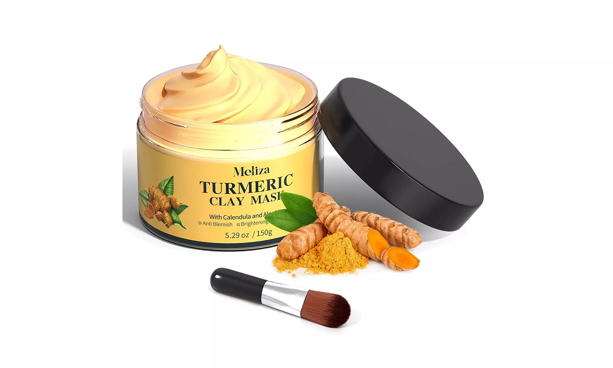 Meliza Turmeric Facial Mask, Turmeric Clay Facial Mask with Kaolin Clay, Detox - Primary Image
