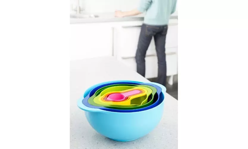 Joseph Joseph Nest Mixing Bowls w/ Measuring Cups Sieve Colander (8- Piece) - Second Medium