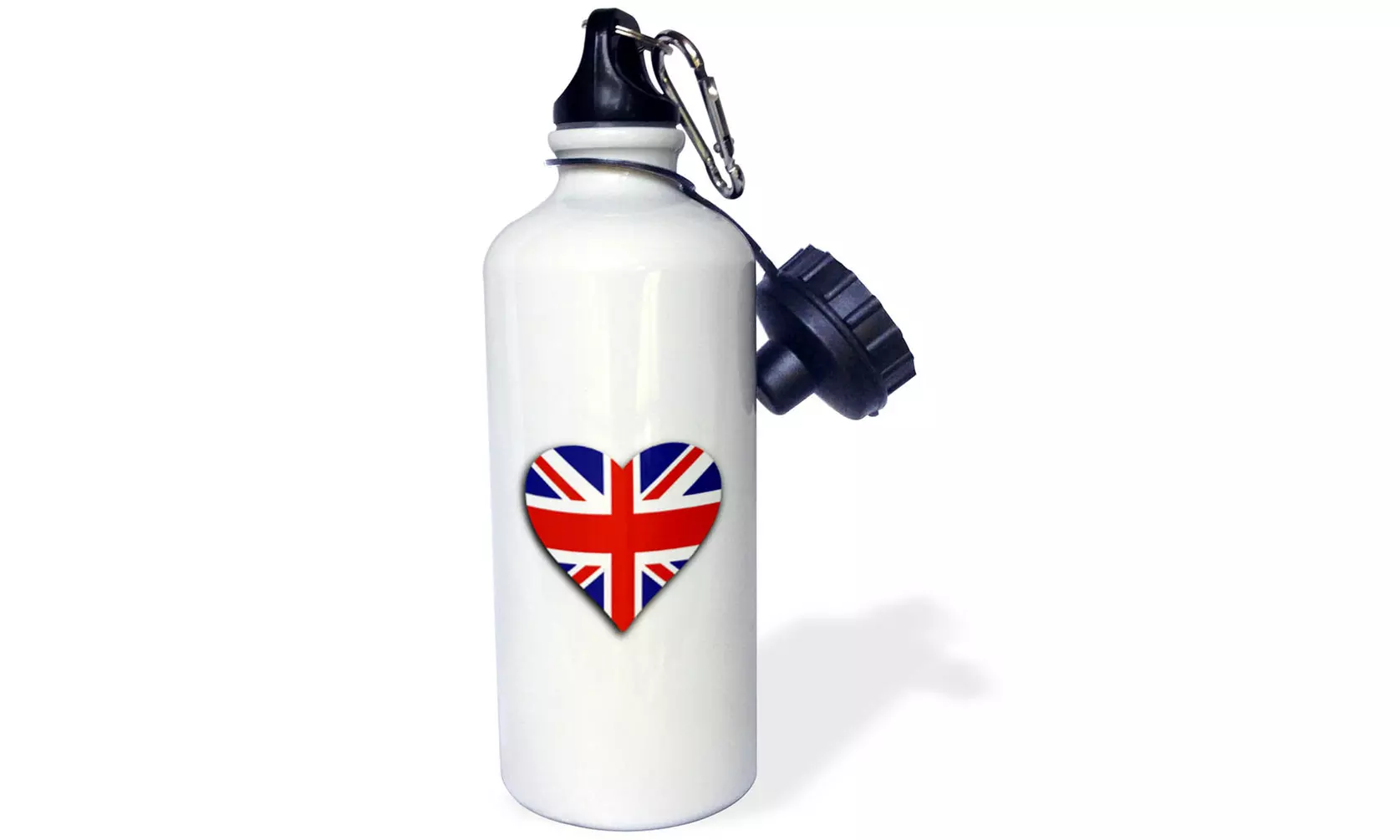  Water Bottle British Flag Heart UK Union Jack for England and Great Britain fan - Primary Image
