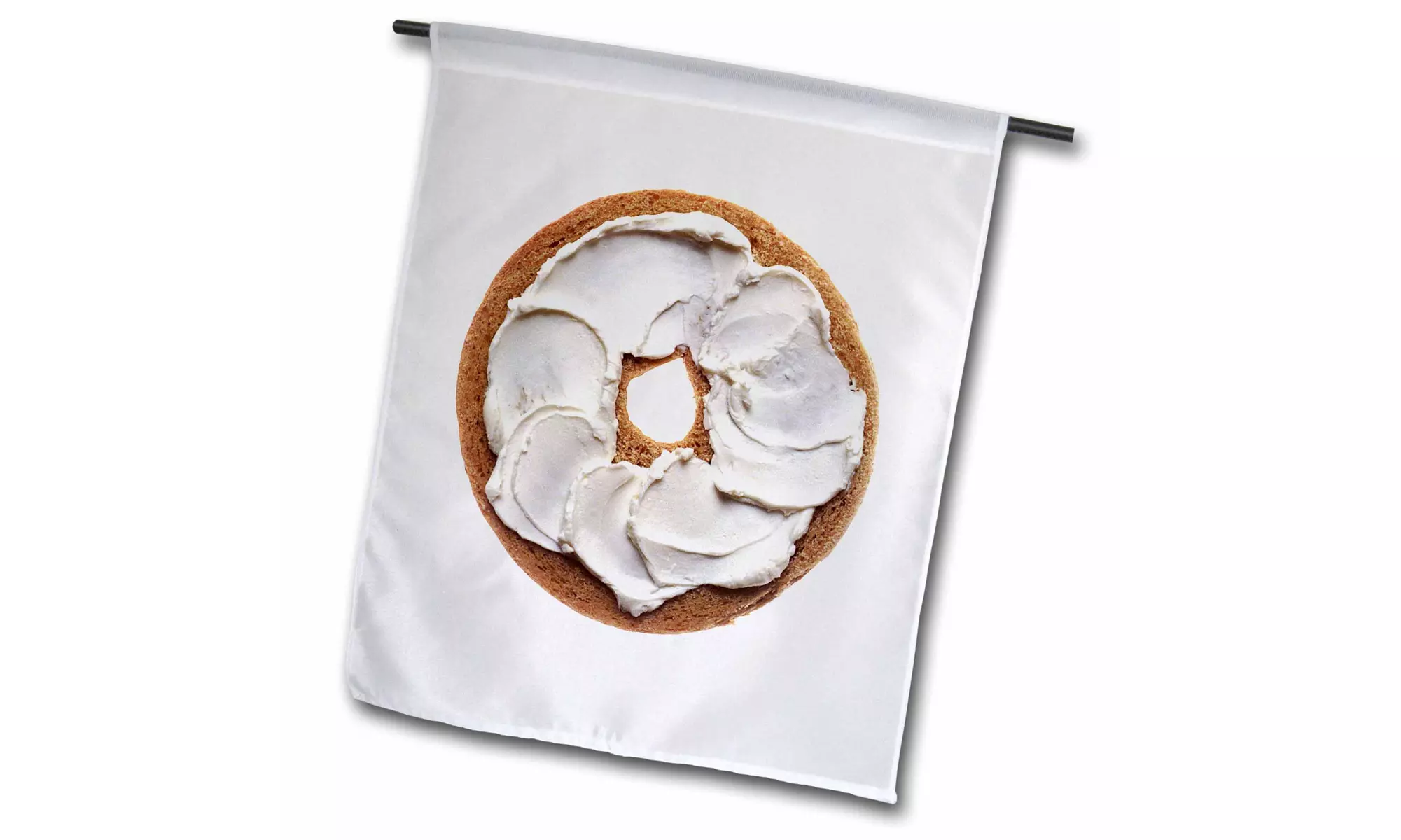  Garden Flag Bagel With Cream Cheese Isolated On White - 12 by 18-inches  - Primary Image