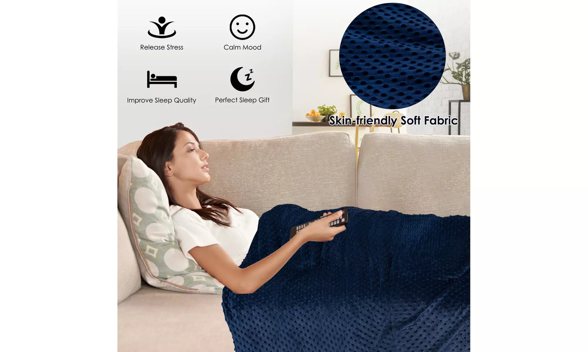 Costway 15/20/25lbs Weighted Blanket Removable Soft Crystal Cover,Glass Bead
