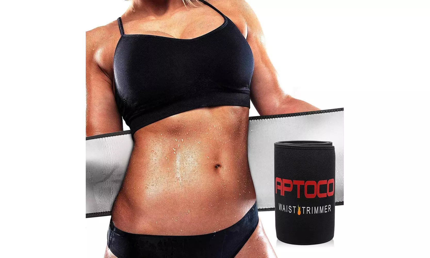 Aptoco Waist Trimmer Belt Slim Body Sweat Wrap For Back Lumbar Support - Primary Image