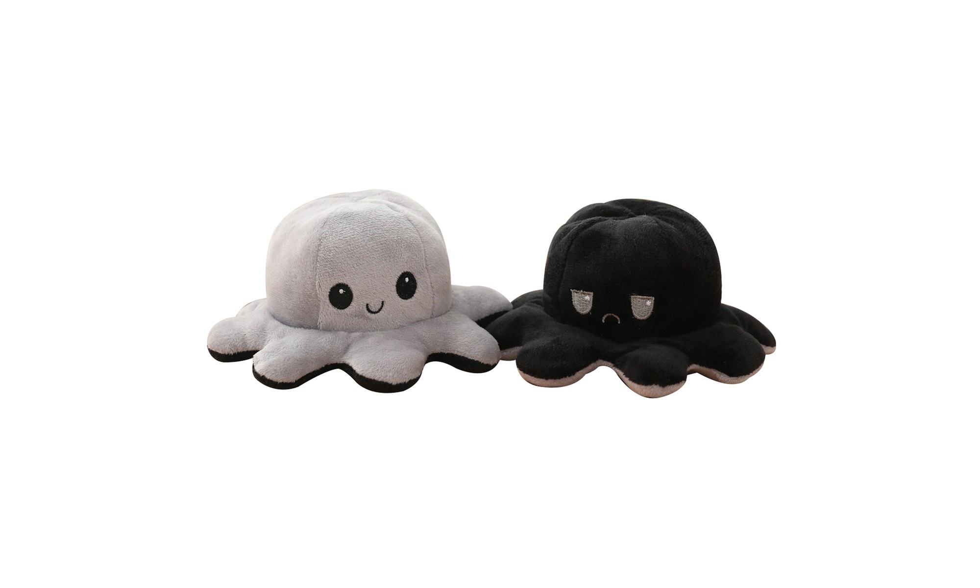 Zummy Moody Reversible Octopus Plushie Moody Happy , Sad