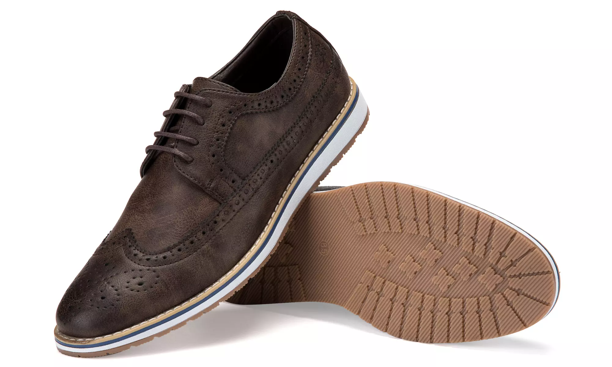 Mio Marino Men's Casual Oxford Wingtip Dress Shoes w/ Designer Shoe Bag