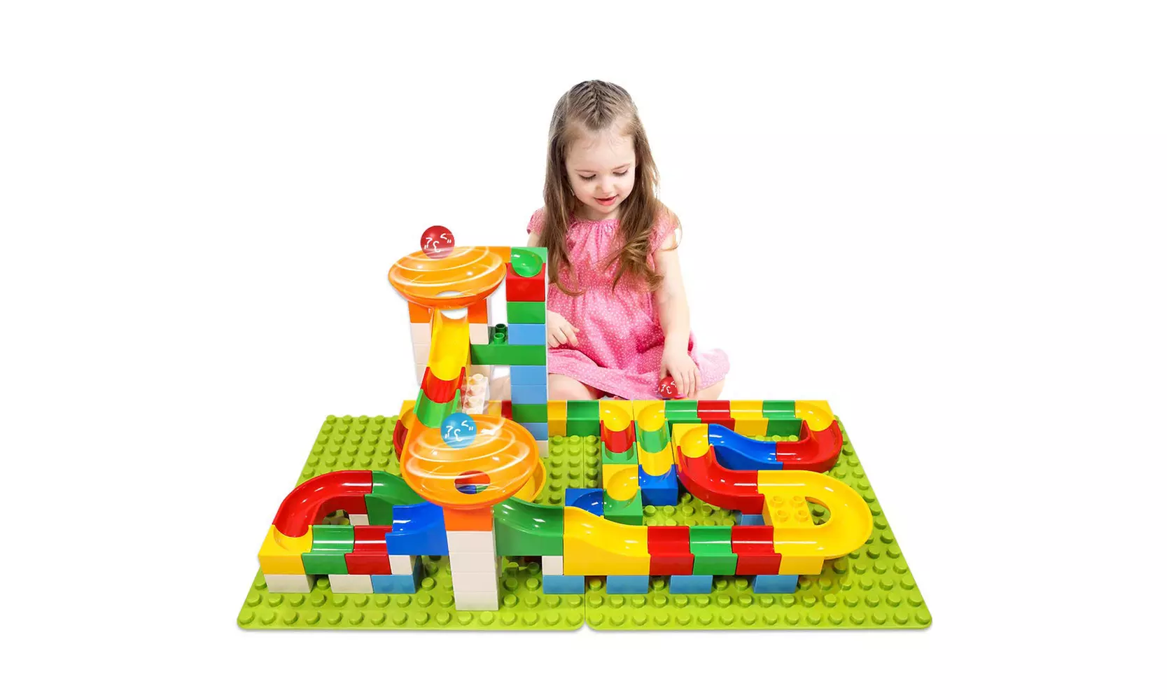 TEMI 108 PCS Marble Run Upgraded Sets for Kids, Marble Race Track - Primary Image