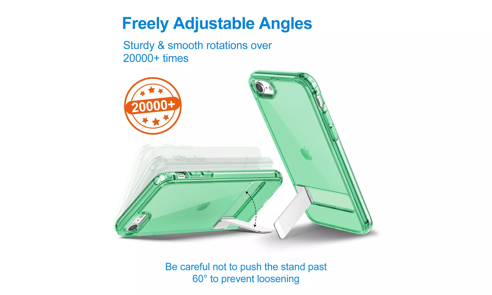 3-Way Metal Kickstand Case for Apple iPhone SE 3/2, iPhone 8/7, Bumper Cover