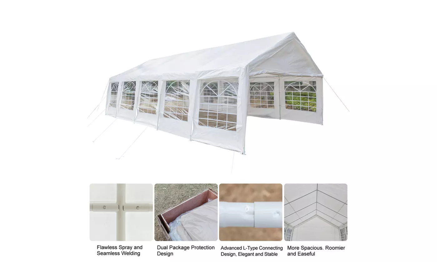 32'x16' Outdoor Waterproof Sunshade Car Shelter Carport Canopy Tent  - Primary Image