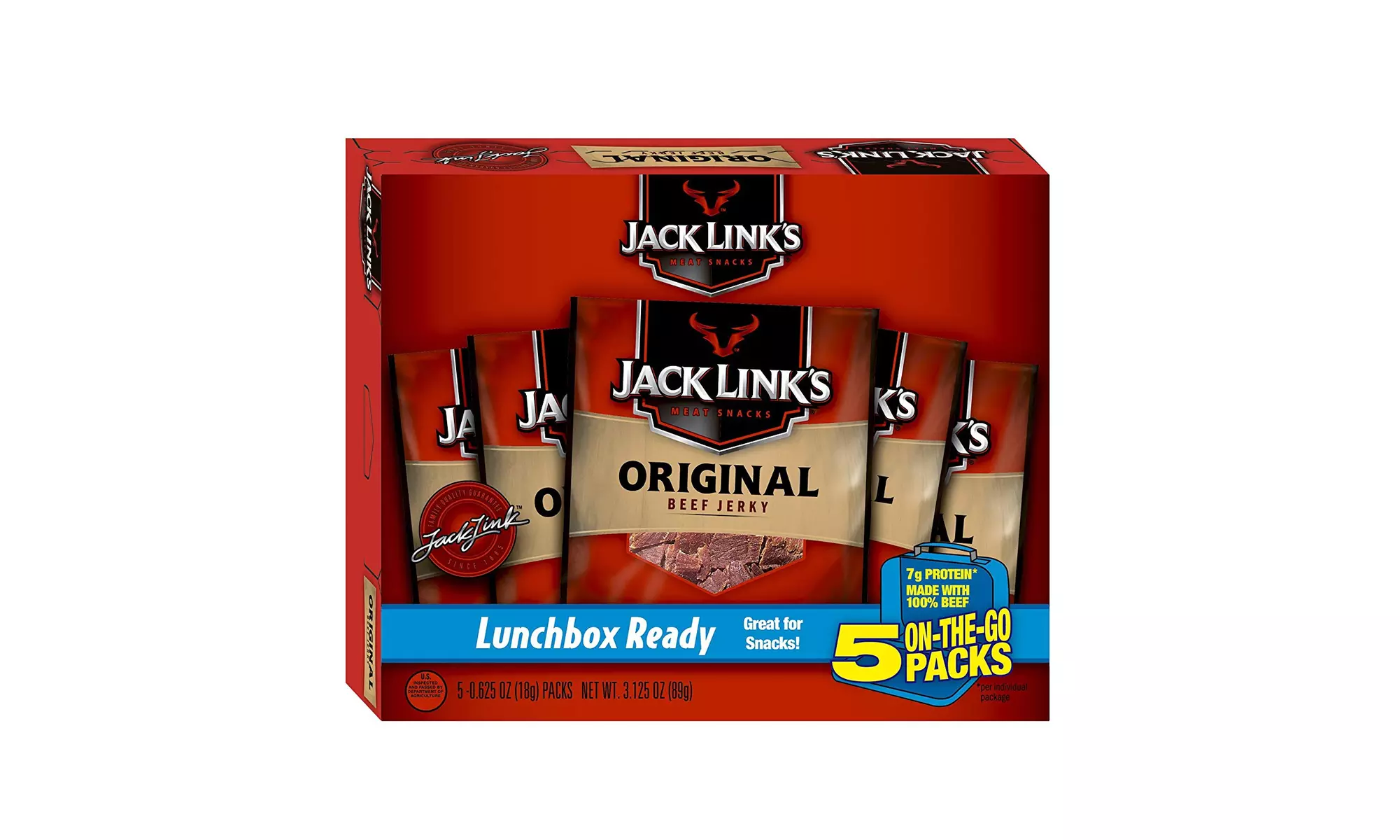 Jack Link Beef Jerky 5 Count Multipack, Original - Primary Image