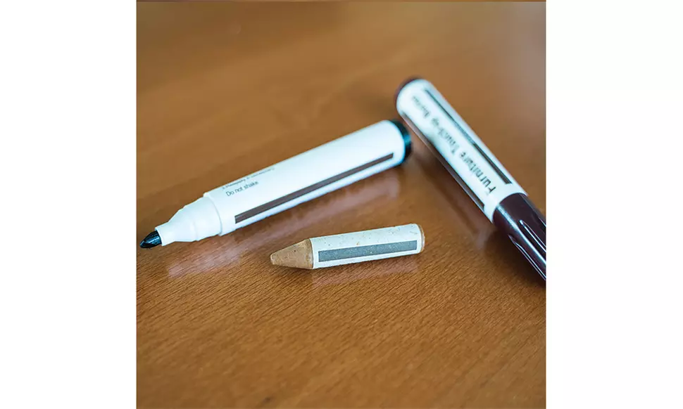 Evelots Wood Touch-Up Marker & Wax Sticks, Furniture & Floor Scratch Repair - Second Medium