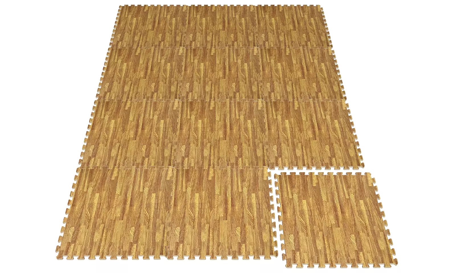 Sorbus Wood Grain Foam Interlocking Floor Mats 3/8" Thick - 12 Tiles - 48 SQ FT