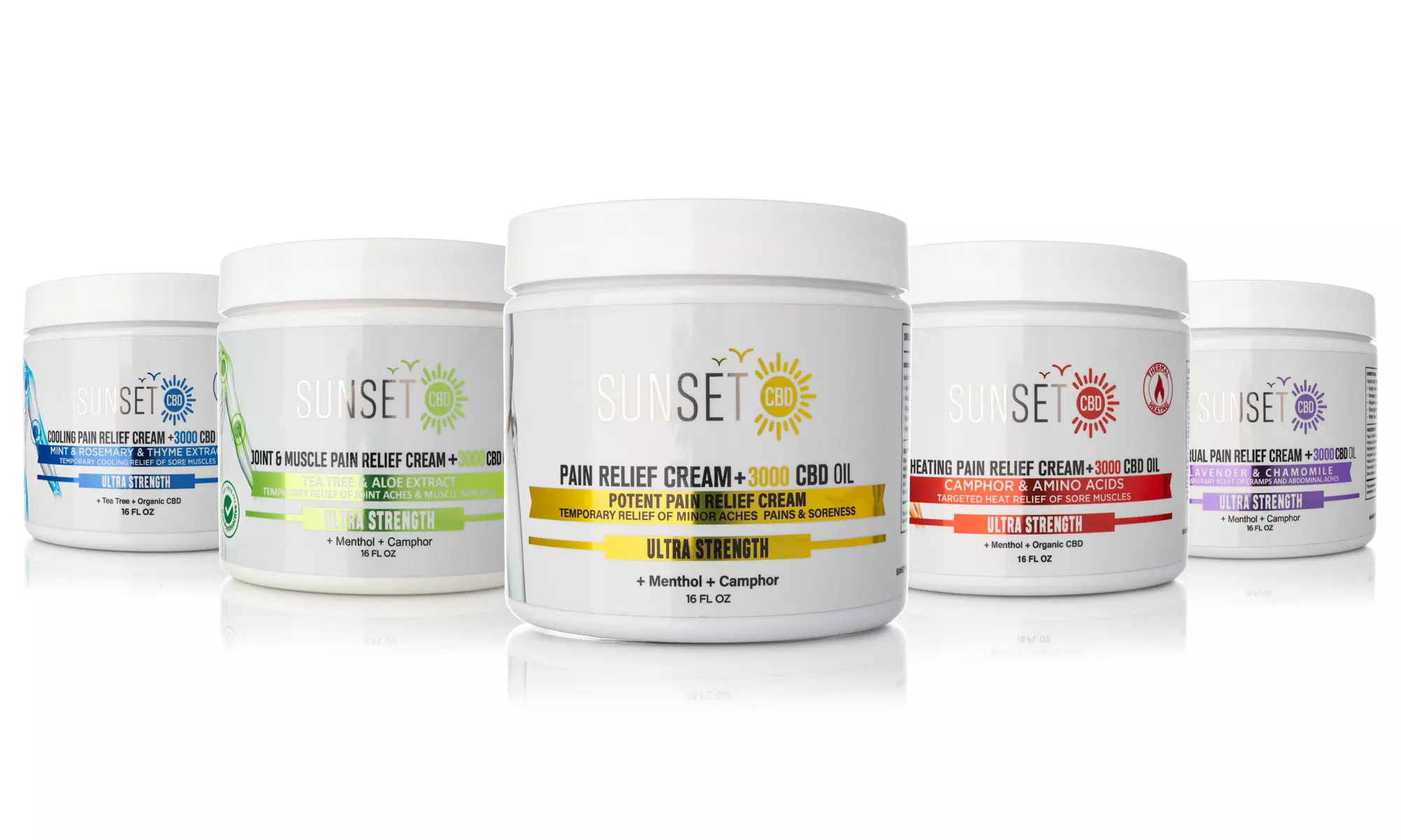 MEGA 3000MG Maximum Strength Pain Relief Creams from Sunset CBD (100ML)