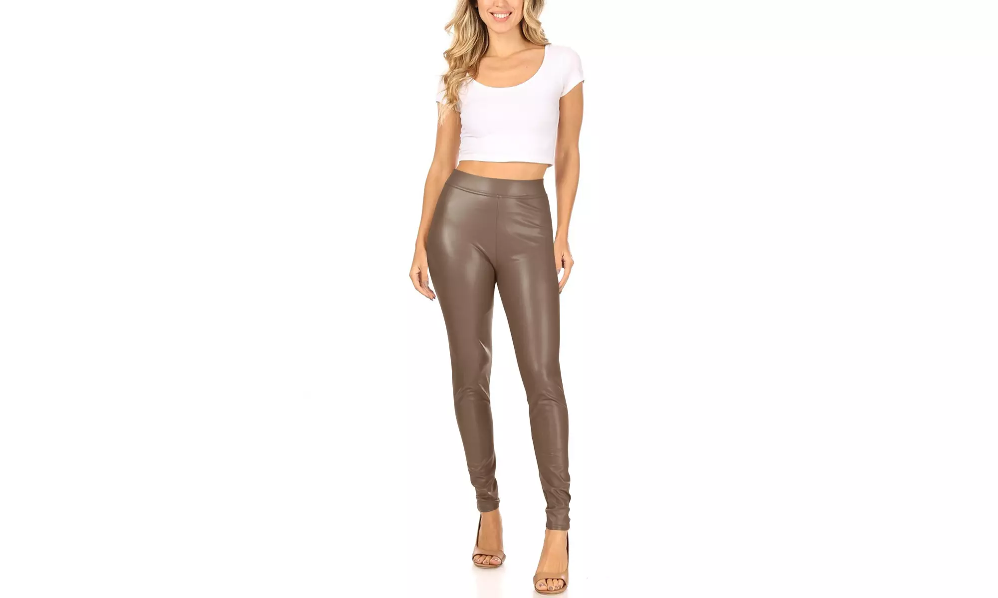 Women's Casual Faux Leather Legging Pants