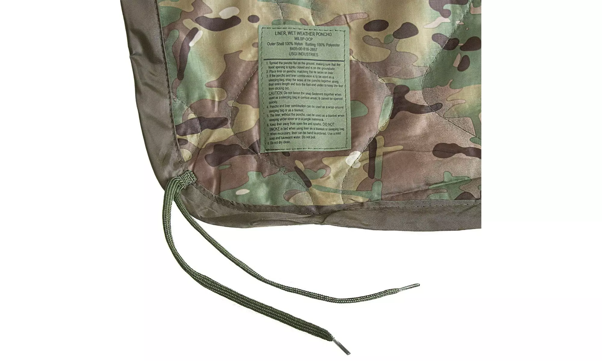 USGI Military Style All Weather Poncho Liner / Woobie Blanket in OCP / Multicam - Primary Image