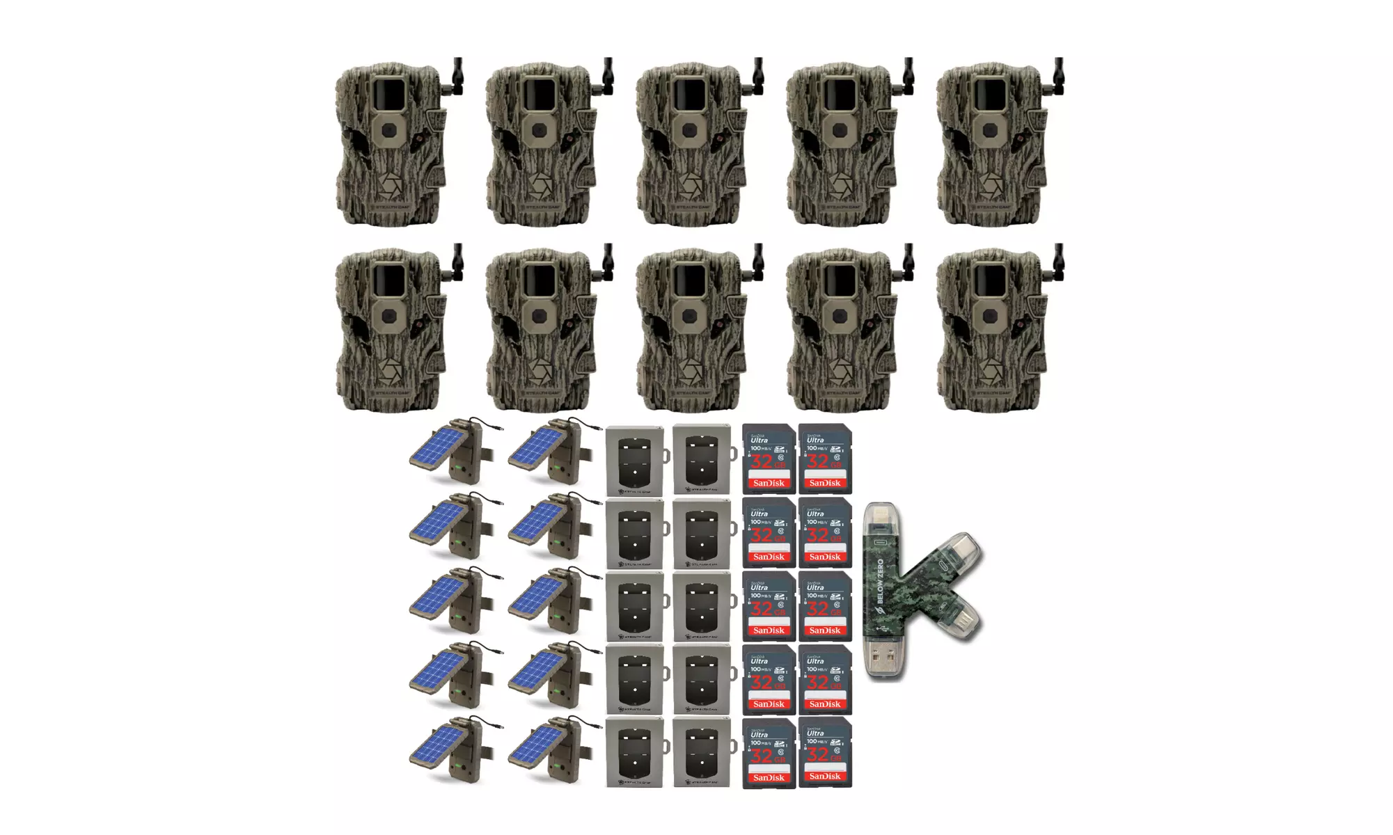 Stealth Cam Fusion X 26MP Trail Camera with Solar Power Panel Bundle (10-Pack) - Primary Image