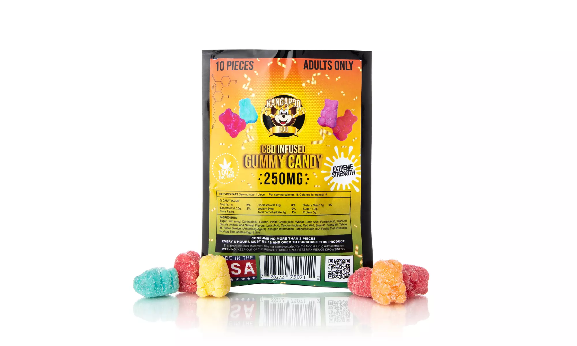 Organic CBD-Infused Bear Pouch from Kangaroo CBD (250mg) (1-, 2-, or 3-Pack) 
