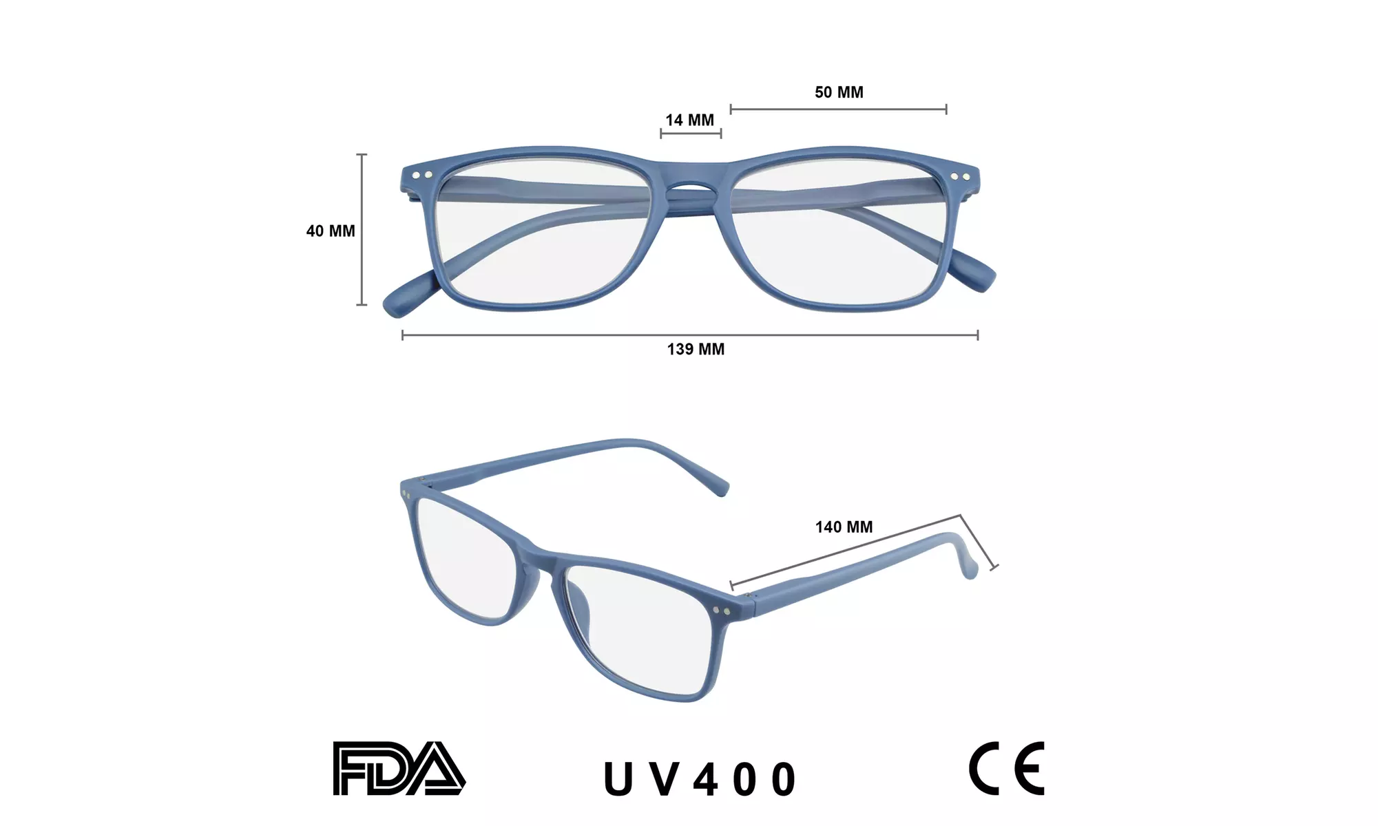 Emblem Eyewear - Mens Womens Reading Glasses Horn Rimmed Retro Keyhole Readers