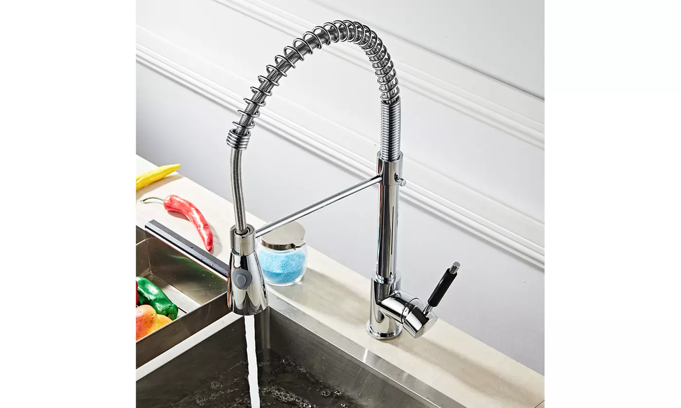 Home Stainless Chrome Kitchen Sink Faucet With Hot/Cold Mixer - Primary Image