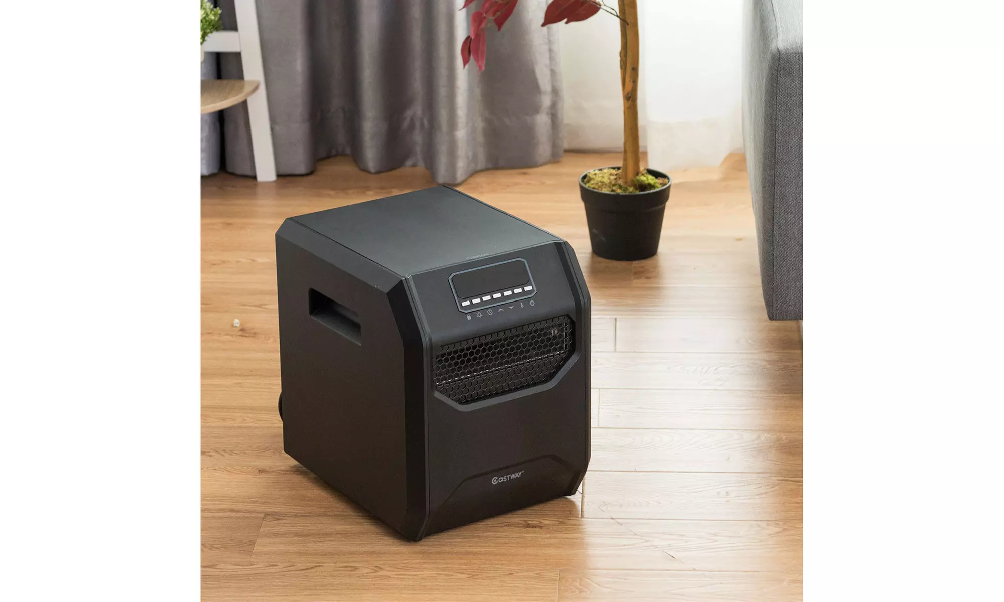 Portable Electric Space Heater 1500W 12H Timer LED Remote Control Room Office - Primary Image