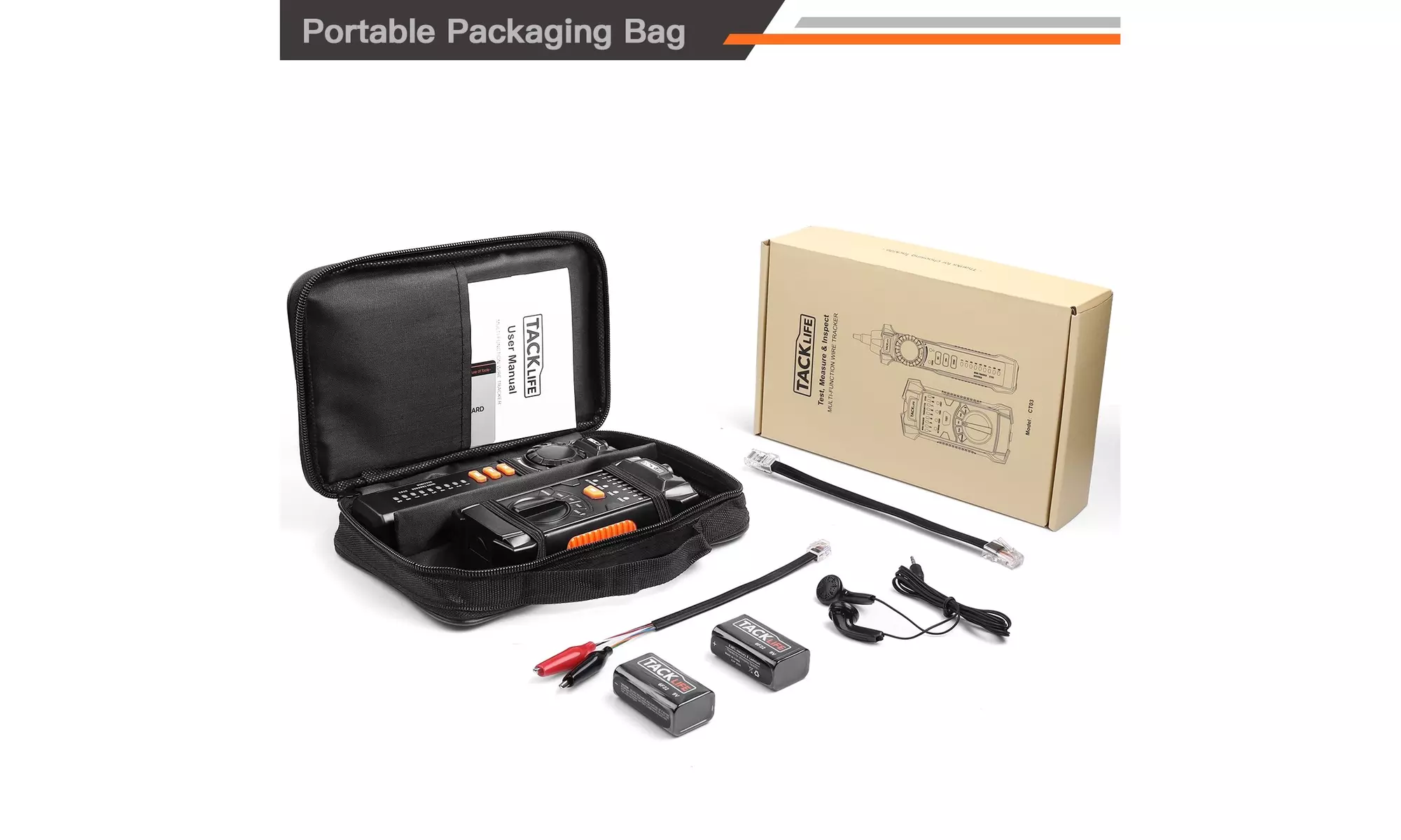 Tacklife Wire Tracker, Multifunctional RJ11 RJ45 Cable Tester for Ethernet LAN - Second Medium