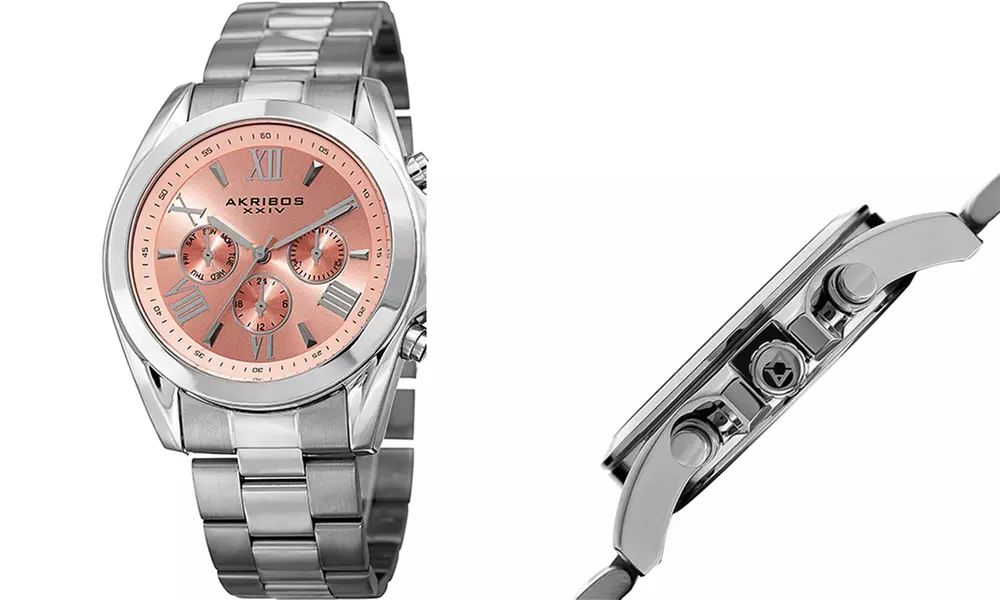 Akribos XXIV Womens Watch with a Elegant Sunray Multifunction Dial - Second Medium