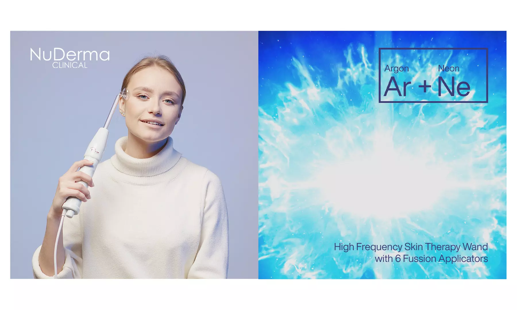 NuDerma Clinical Skin Therapy Wand - High Frequency Skin Therapy Machine - Second Medium